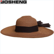 Women′s Wide Brim Caps Summer Beach Sun Straw Hat